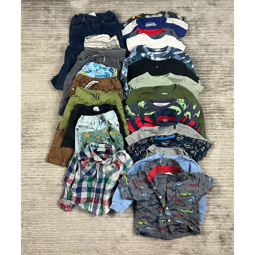 Lot of 25 Boys 18M-2T Clothing Carter's Okie Dokie Multicolored Graphic Plaid